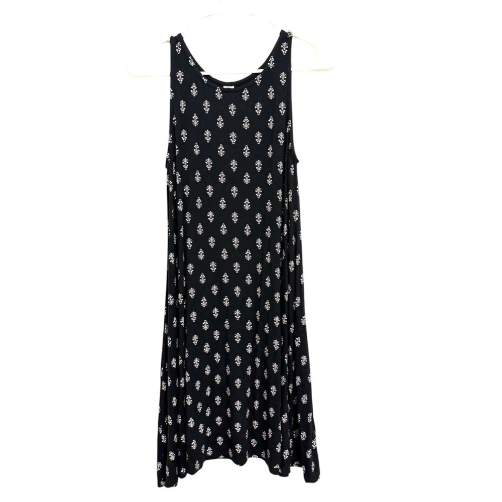 2/$15 Old Navy Black & White Printed Swing Dress Sleeveless Size Petite Small